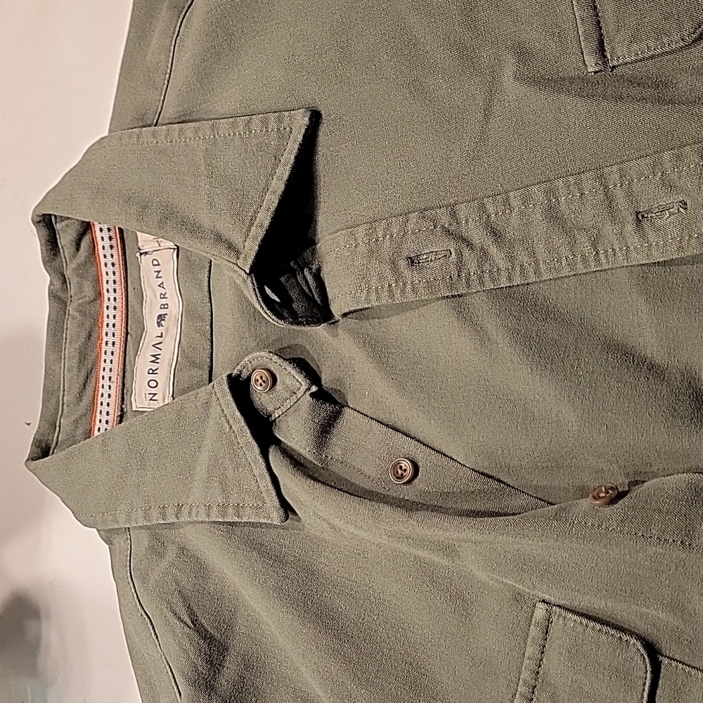 Normal brand long sleeve button down, army green, large